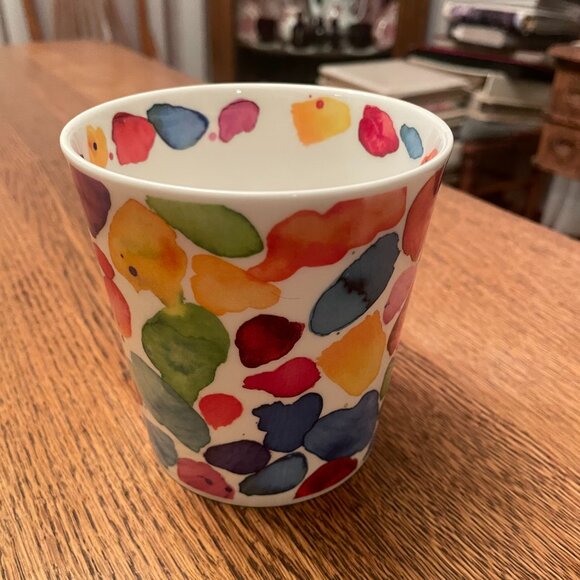 Dunoon Blobs Red Caroline Bessey Bone China Coffee Cup Mug made in England - Picture 2 of 5